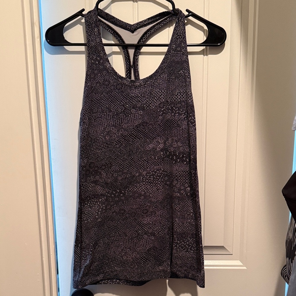 Lululemon Athletica Black Patterned Tank Top S